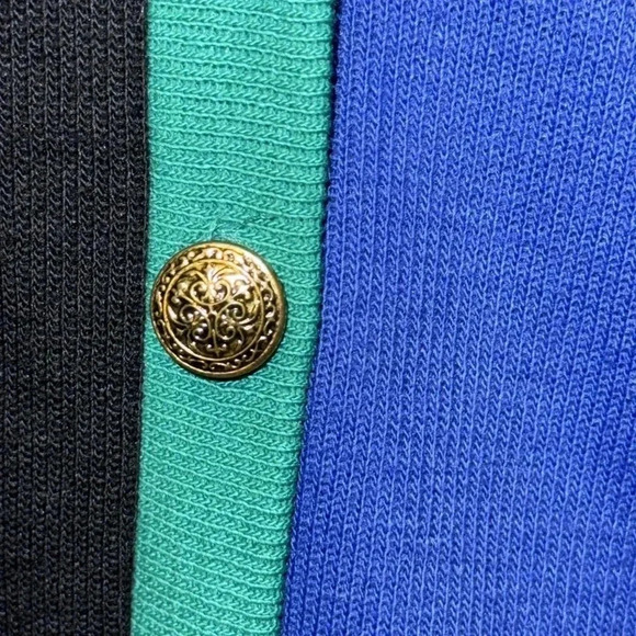 VTG Made in USA Country Collection WMN’s Sweater Cardigan Top XL Blue/Blk/Grn - Picture 12 of 17